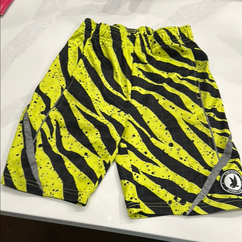 Society Kids Neon Zebra Print Shorts - Yellow and Black